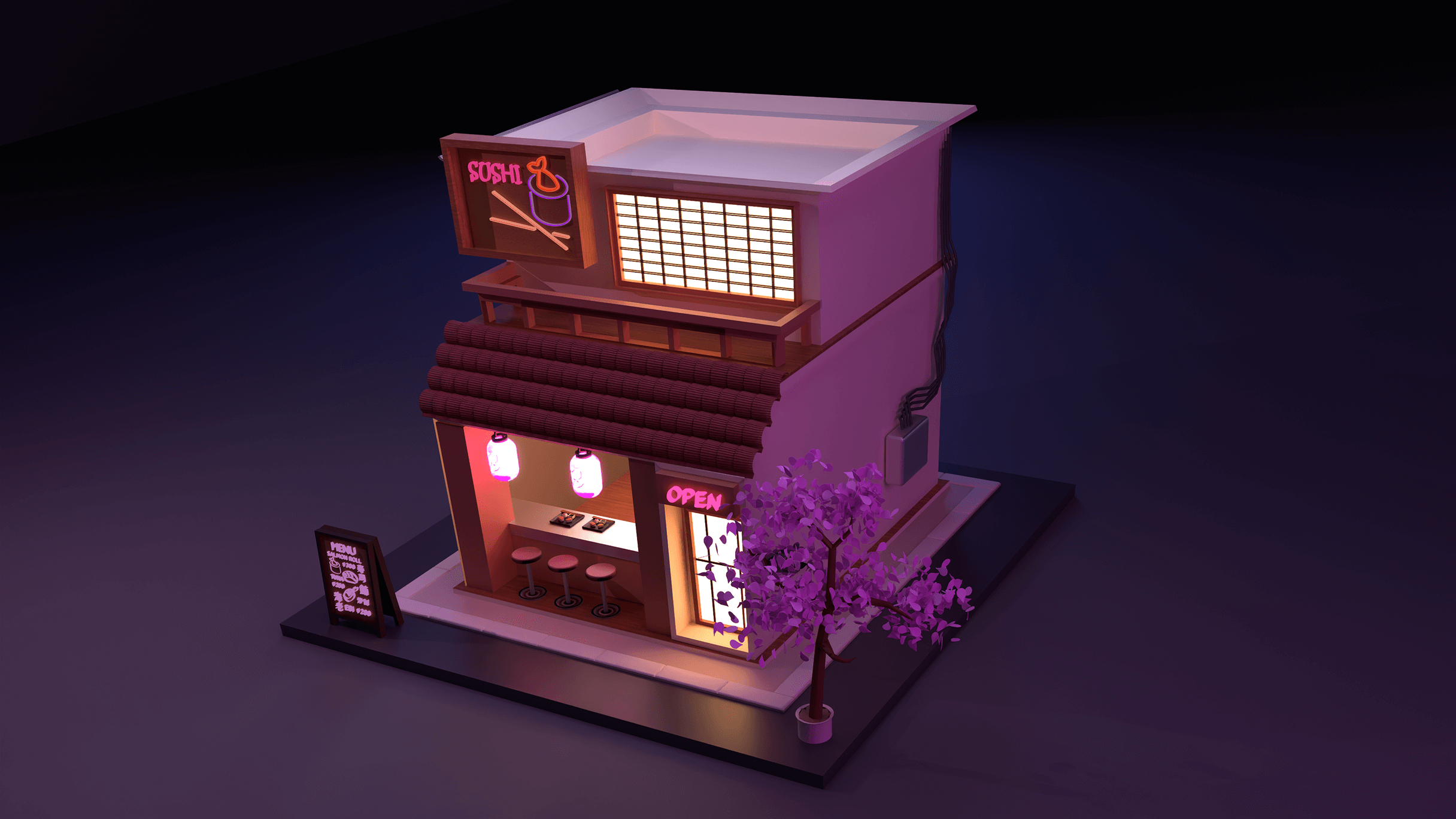 Sushi Kiosk Render 2