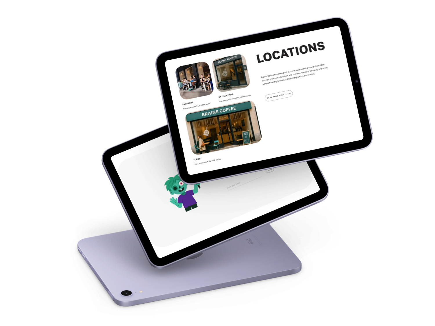 Brains Coffee best sellers on tablet